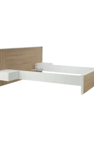Haute Qualité Lit avec chevets intégrés et tiroir en option décor bois Palerme-140 x 190/200 cm